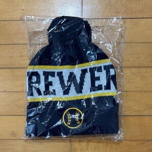 Brewers Blue and Yellow Knit Beanie